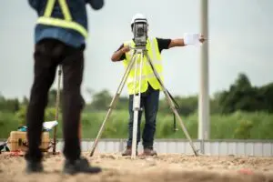 specialists conducting a land survey