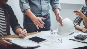 engineers making a site plan