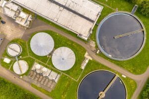 Water treatment plant for sewage waste water