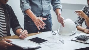 engineers making a site plan