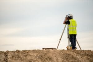 engineer conducting a land survey