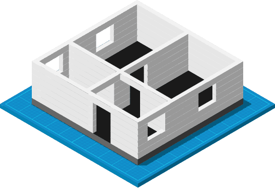 Illustration of a 3D rendering of a building
