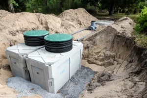 Installation of a micro sewage treatment plant in a private home