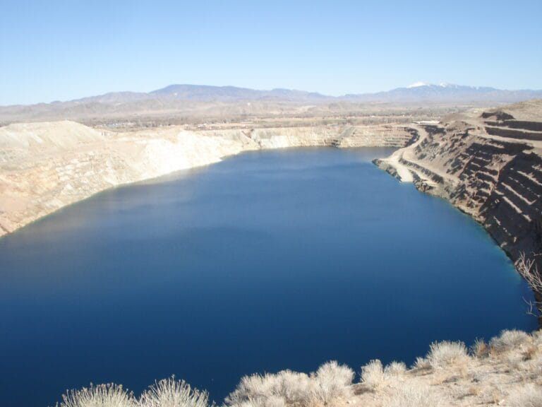 a lake near Anaconda copper mine in Nevada