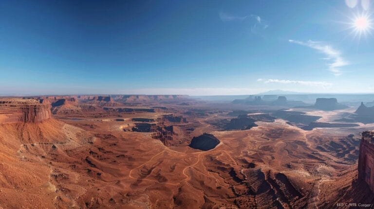 a breathtaking panoramic view of a pristine utah landscape, showcasing the intersection of rolling hills and a clear blue sky, symbolizing the clarity and importance of property survey regulations amidst natural beauty.