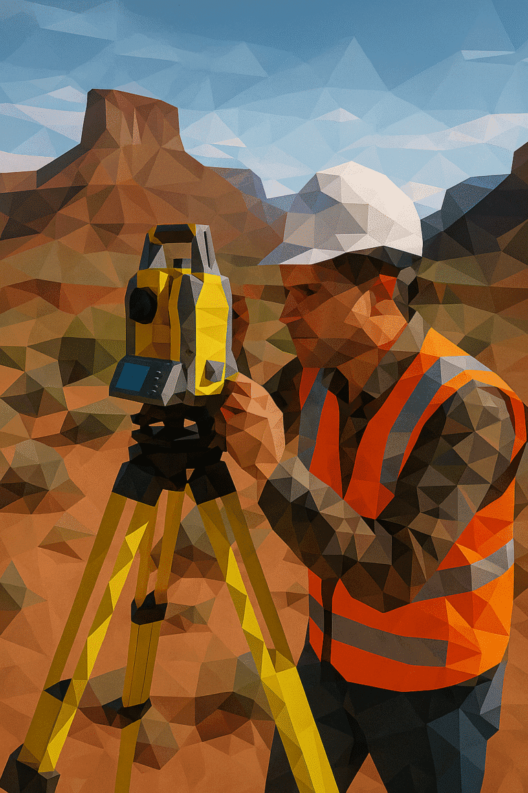 illustrated photo of a man performing a survey