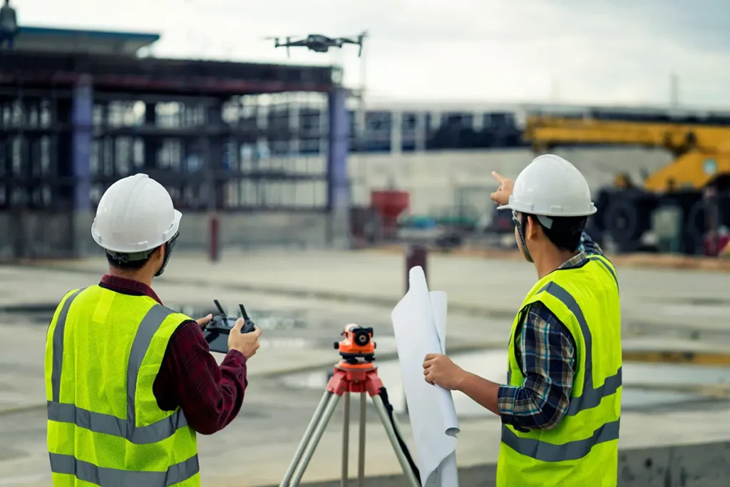 Civil Site Optimization for Utah Commercial Developments 3 civil engineers on a job site