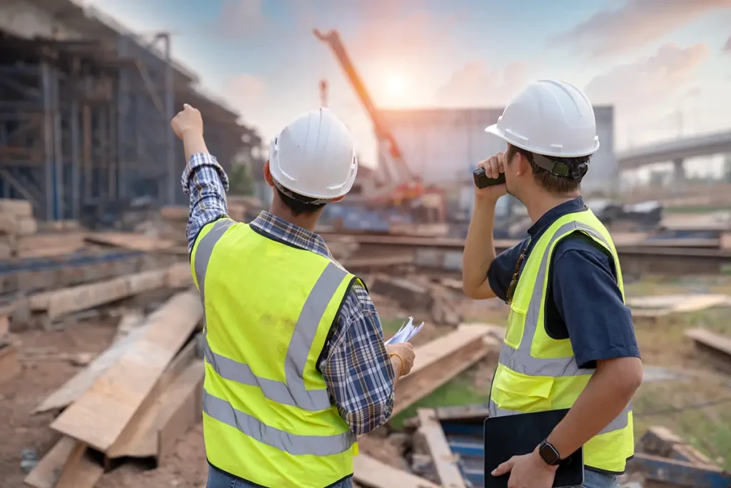 Civil Site Optimization for Utah Commercial Developments 7 civil engineers at a job site