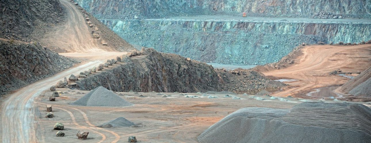 view into an open pit mine. quarry. mining industry.